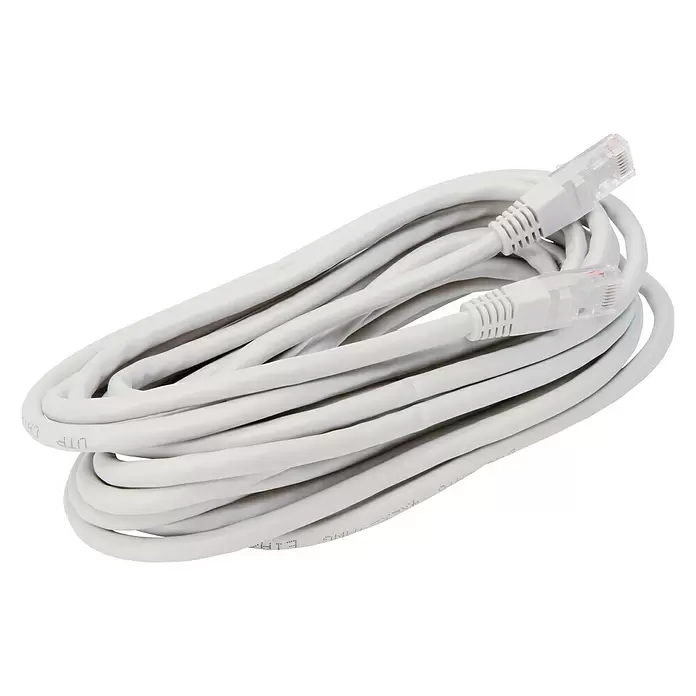 Kopp Netwerkkabel UTP CAT6 RJ45 5m - Lengte: 5 m, Wit, Tot 1 GBit/s, Soort aansluiting: RJ45-stekker - Diagonaal zicht