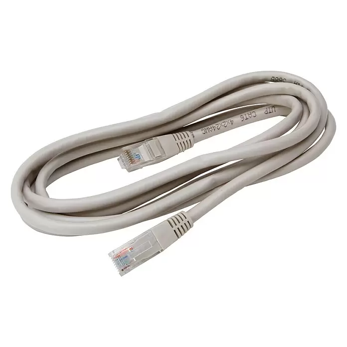 Kopp Netwerkkabel UTP CAT6 RJ45 2m - Lengte: 2 m, Grijs, Tot 1 GBit/s - Diagonaal zicht