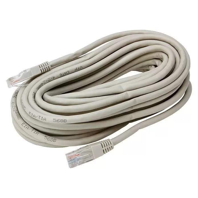 Kopp Netwerkkabel UTP CAT6 RJ45 10m - Lengte: 10 m, Grijs, Tot 1 GBit/s - Diagonaal zicht