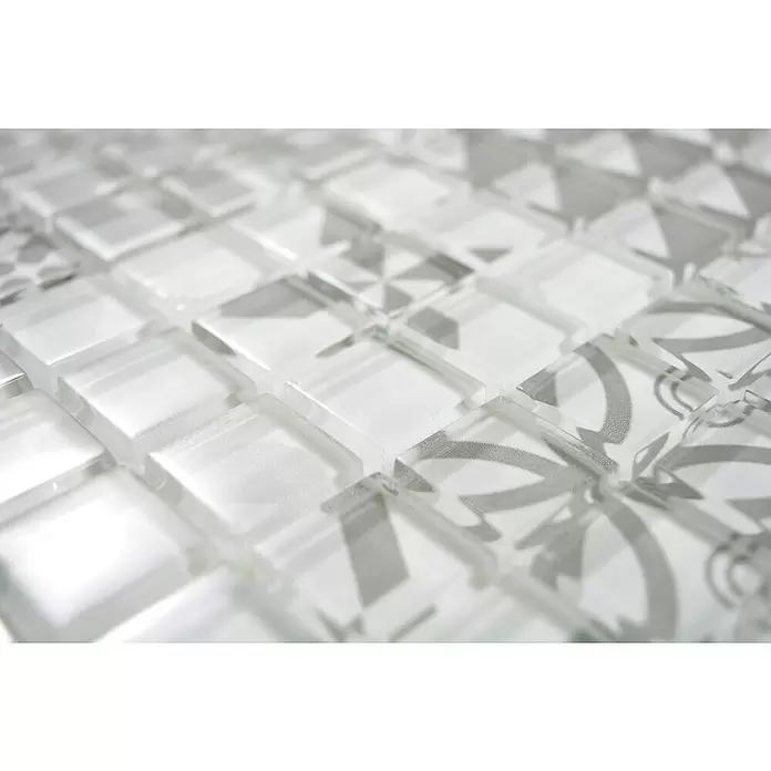 Mozaïektegel Quadrat Crystal XCM 8OP35 - 30 x 30 cm, Grijs, Glanzend - Close-up