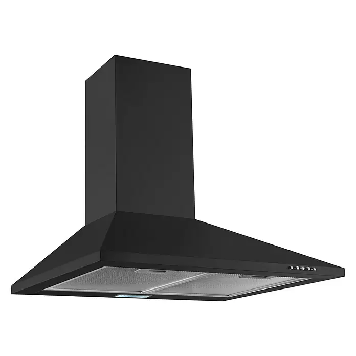 Respekta Kaminhaube Karena CH 22055 SA - Breite: 60 cm, Max. Luftleistung: 308,8 m³/h im Normalbetrieb, Schwarz - Diagonale Ansicht