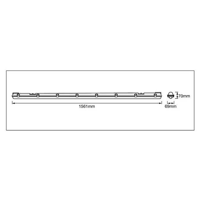 Ledvance LED-Feuchtraum-Lichtleiste Submarine - 19 W, Länge: 156,5 cm, Neutralweiß, IP65 - Skizze