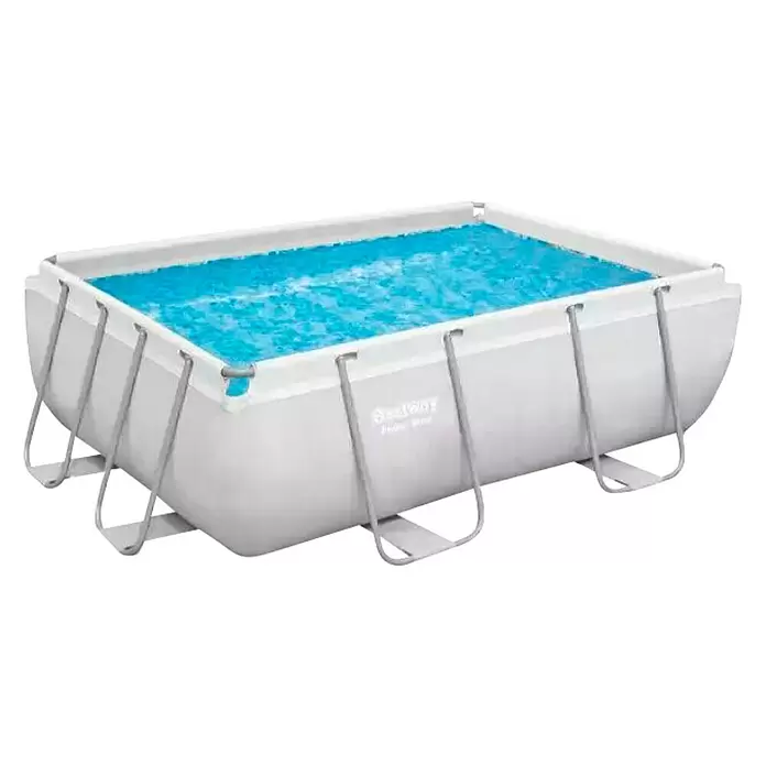Bestway Pravokutni bazen s priborom Power Steel - D x Š x V: 282 x 196 x 84 cm, Zapremnina: 3.662 l - Dijagonalni pogled