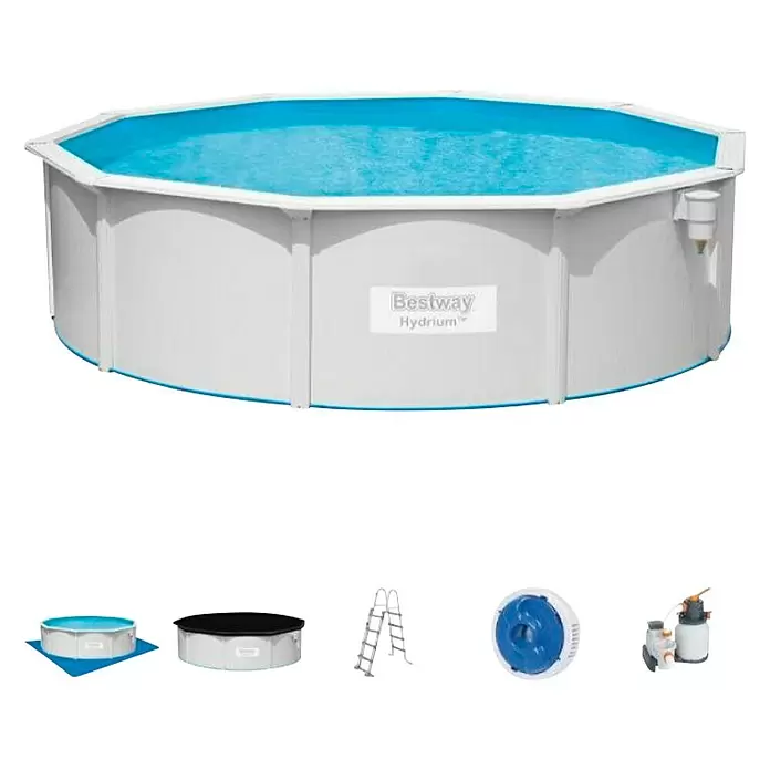 Bestway Bazen sa priborom Hydrium - Ø x V: 460 x 120 cm, Zapremnina: 17.430 l - Pogled sprijeda