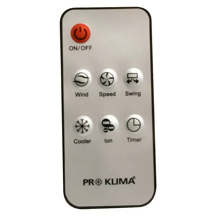 PR Klima Climatizador evaporativo 18L - Blanco/Negro, Altura: 81 cm, 80 W, Ruedas para transporte - Vista frontal