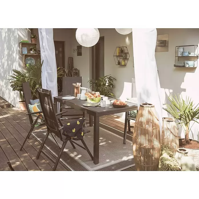 Outdoor-Teppich Arizona - Anthrazit/Hellgrau, 230 x 160 cm, 100 % Polypropylen - Stimmungsaufnahme