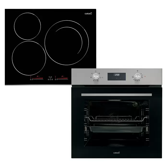 Cata Set de horno empotrado MDS 7206 X e inducción INSB 6003 BK - Acero inoxidable/Negro - Vista frontal