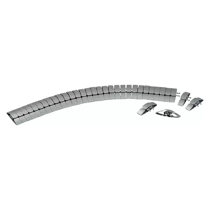 Schneider Electric Guía pasacables flexible - Plástico, Largo: 1.000 mm, Gris - Vista angular