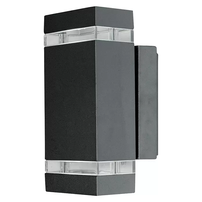 Lutec Aplique exterior LED Focus - 7,62 W, 10,9 x 11 x 23,5 cm, Antracita, IP44 - Vista angular