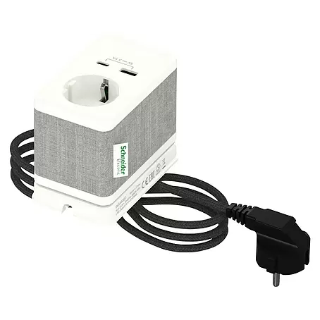 Schneider Electric New Unica Enchufe con USB de escritorio