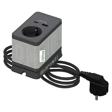 Schneider Electric New Unica Enchufe con USB de escritorio