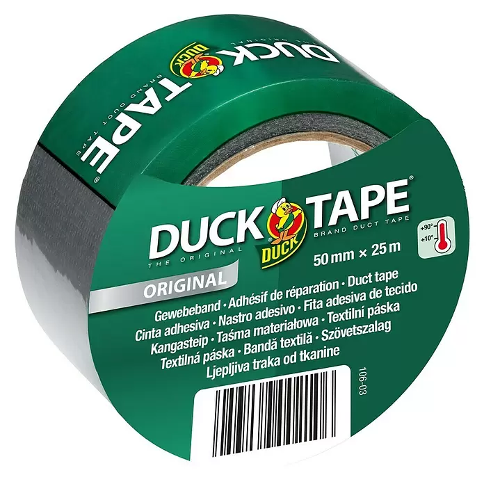 Textieltape - Zilver, l x b: 25 m x 50 mm - Diagonaal zicht