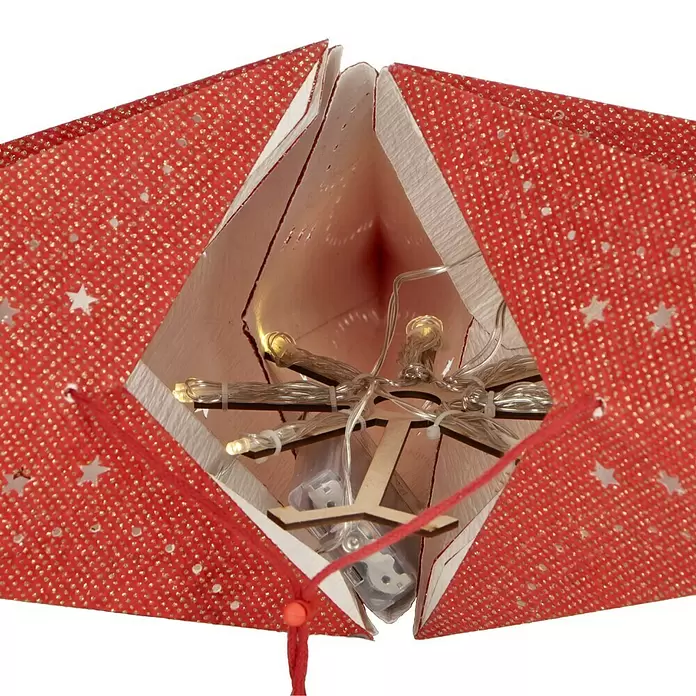 Luz de Navidad LED Estrella - Estrella, Rojo, Oro, Número de LED: 10 ud. - Primer plano
