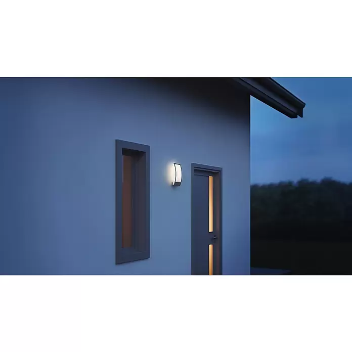 Steinel Außenwandleuchte L 22 ANT - 60 W, 8,1 x 16,2 x 28 cm, Anthrazit, IP44 - Stimmungsaufnahme