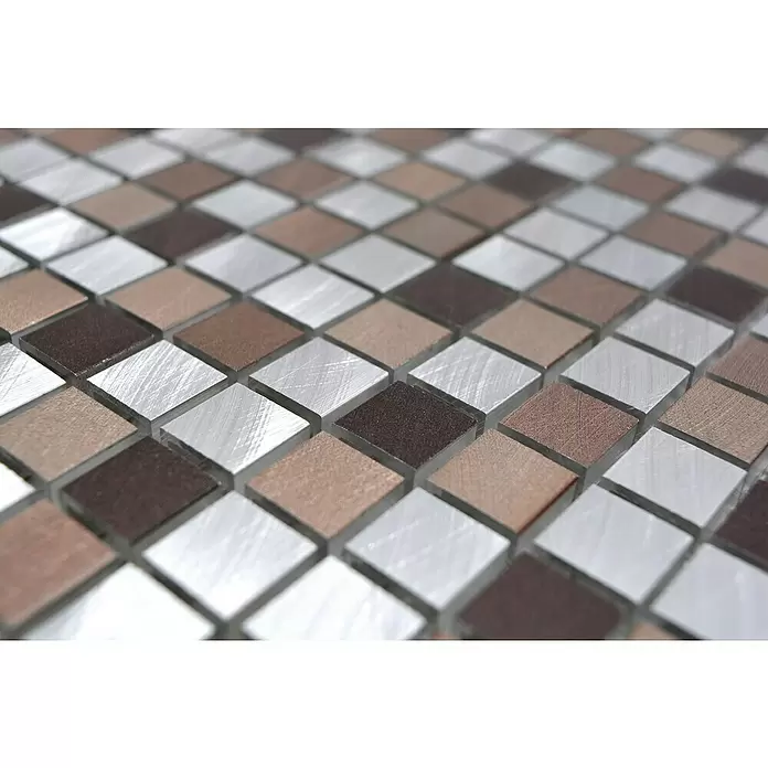 Mozaïektegel vierkant Mix XAM A971 - 31,7 x 31,7 cm, Koper, Mat - Close-up