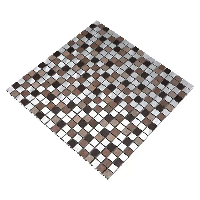 Mozaïektegel vierkant Mix XAM A971 - 31,7 x 31,7 cm, Koper, Mat - Diagonaal zicht
