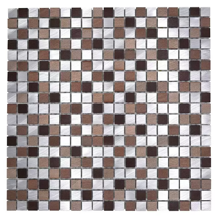 Mozaïektegel vierkant Mix XAM A971 - 31,7 x 31,7 cm, Koper, Mat - Bovenaanzicht