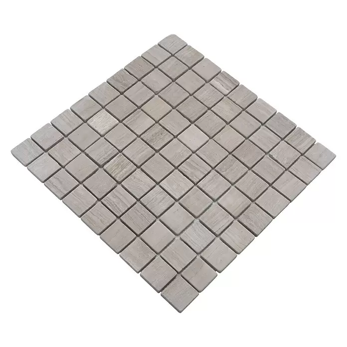 Mozaïektegel vierkant Uni MOS 32/2012 - 30,5 x 30,5 cm, Grijs, Mat - Diagonaal zicht
