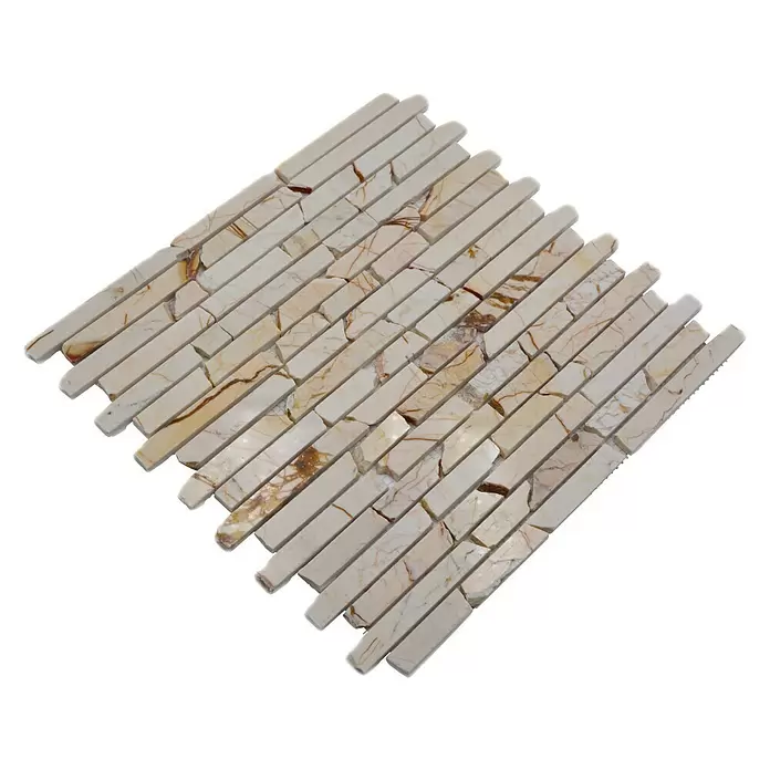 Mozaïektegel Golden Cream MOS brick 2807 - 30,5 x 32,2 cm, Crème, Mat - Diagonaal zicht