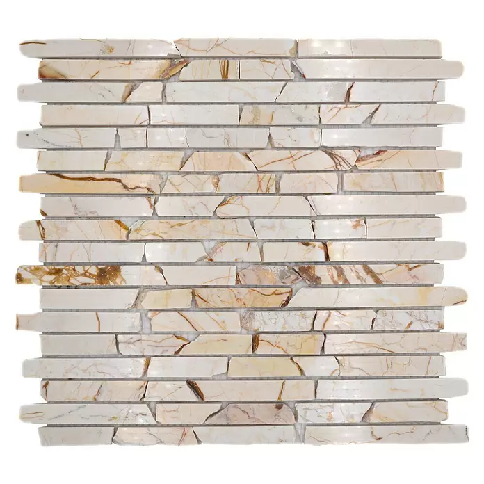 Mozaïektegel Golden Cream MOS brick 2807 - 30,5 x 32,2 cm, Crème, Mat - Bovenaanzicht