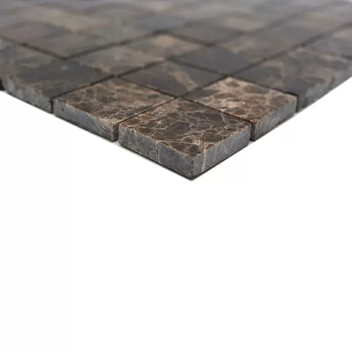 Mozaïektegel vierkant MOS 32/2909 - 30,5 x 30,5 cm, Bruin, Mat - Close-up
