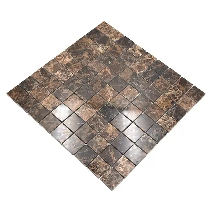 Mozaïektegel vierkant MOS 32/2909 - 30,5 x 30,5 cm, Bruin, Mat - Diagonaal zicht
