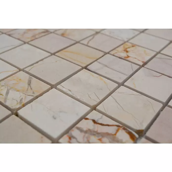 Mozaïektegel vierkant MOS 32/2807 - 30,5 x 30,5 cm, Beige, Mat - Close-up