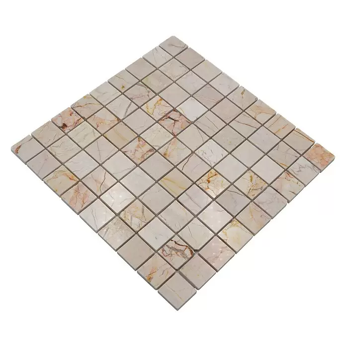 Mozaïektegel vierkant MOS 32/2807 - 30,5 x 30,5 cm, Beige, Mat - Diagonaal zicht
