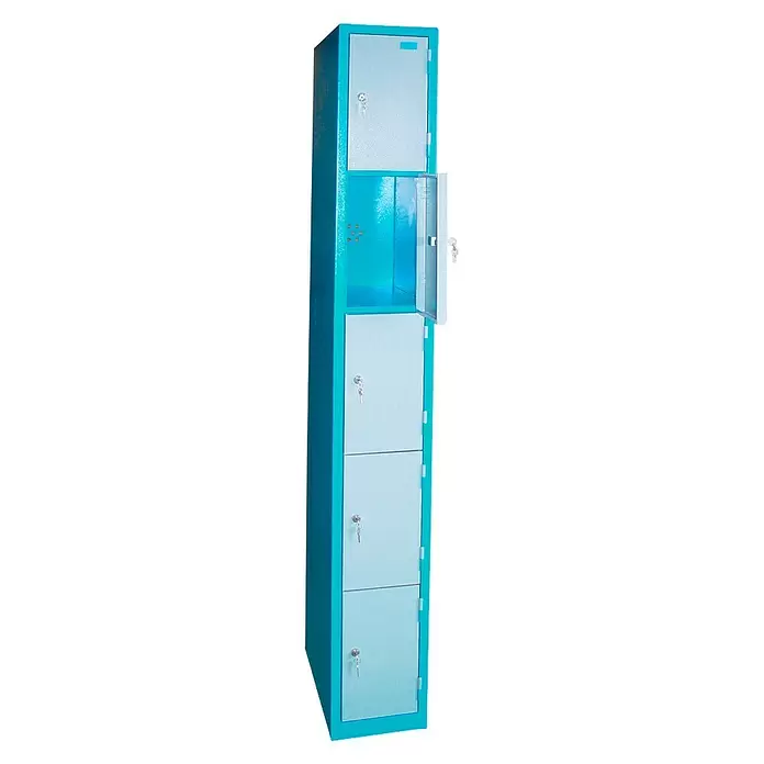 Güde Schließfachschrank - B x H: 260 x 1.920 mm, Anzahl Fächer: 5 Stk. - Vorderansicht