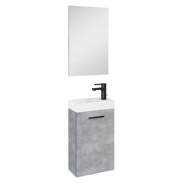Riva Badmöbel-Set Pocket - 40 cm, Beton, Matt - Vorderansicht