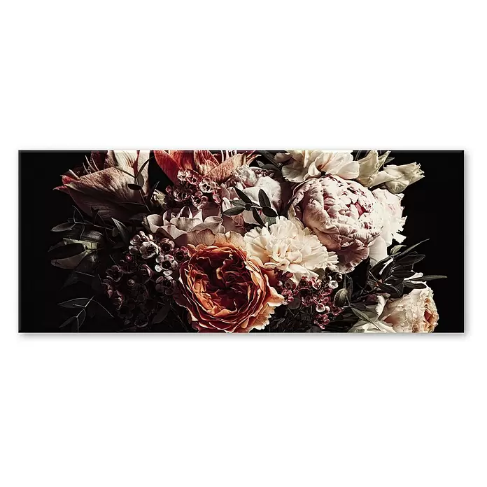 Glasbild - Bouquet, B x H: 125 x 50 cm - Vorderansicht
