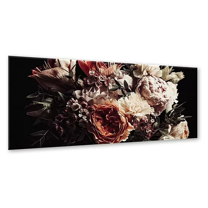 Glasbild - Bouquet, B x H: 125 x 50 cm - Diagonale Ansicht
