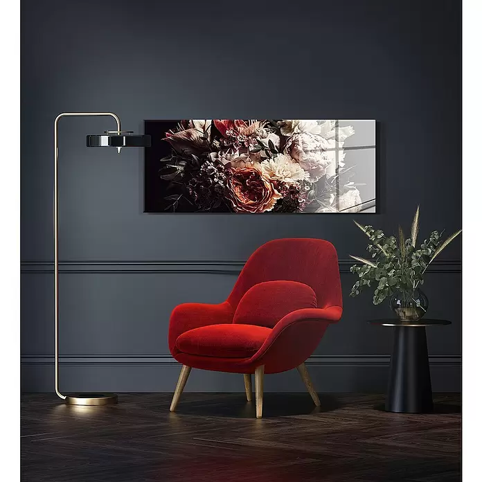 Glasbild - Bouquet, B x H: 125 x 50 cm - Stimmungsaufnahme