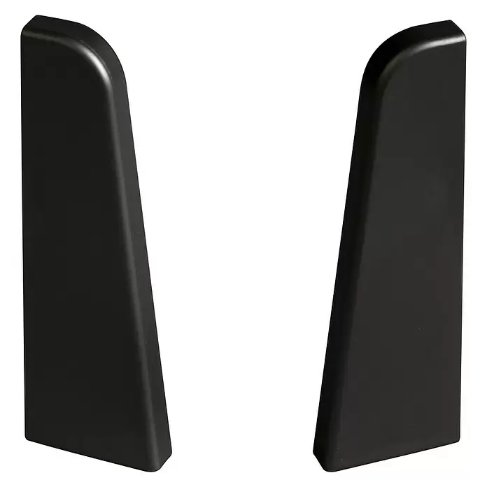 Egger Endkappe - Schwarz, 2 Stk., Passend für: Egger Sockelleisten 17 x 60 mm - Diagonale Ansicht