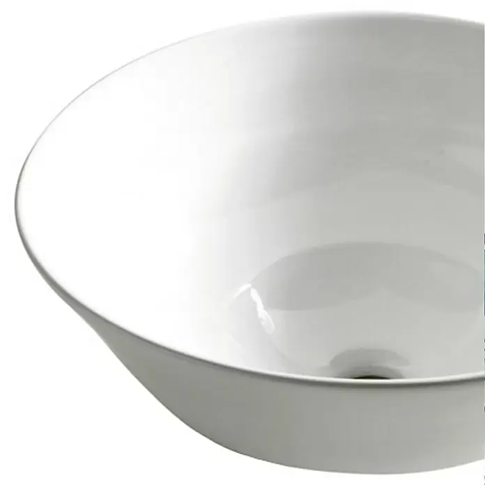 Bathco Lavabo de sobremesa Nápoles - Diámetro: 43 cm, Blanco - Primer plano