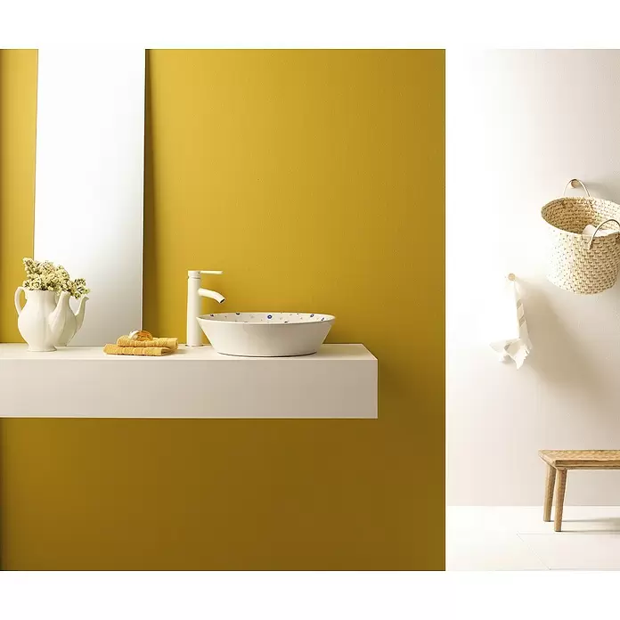 Bathco Lavabo de sobremesa Nápoles - Diámetro: 43 cm, Blanco - Foto ambiente