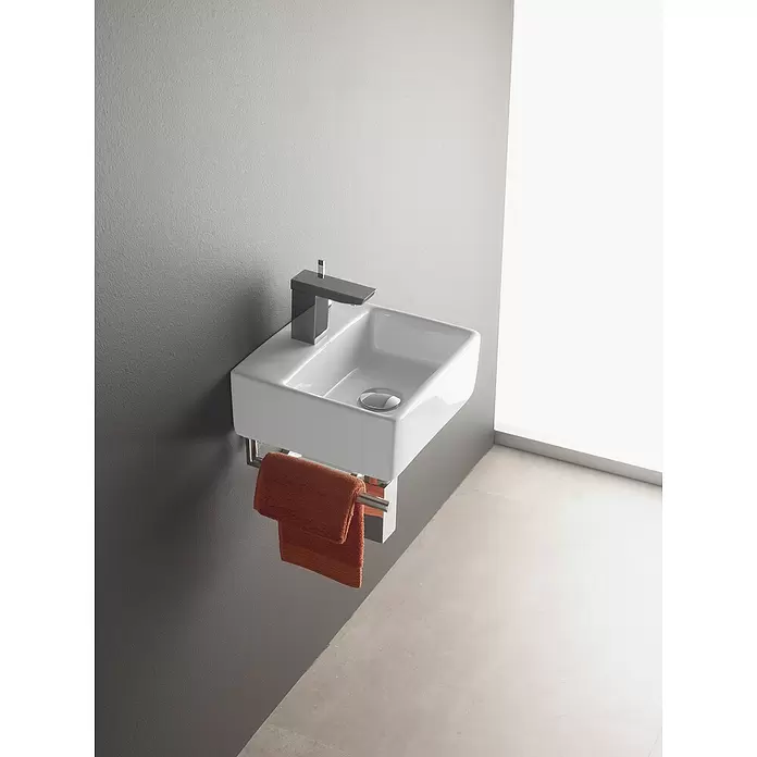 Bathco Lavabo de sobremesa Bermeo - An x L: 33 x 30 cm, Blanco - Foto ambiente
