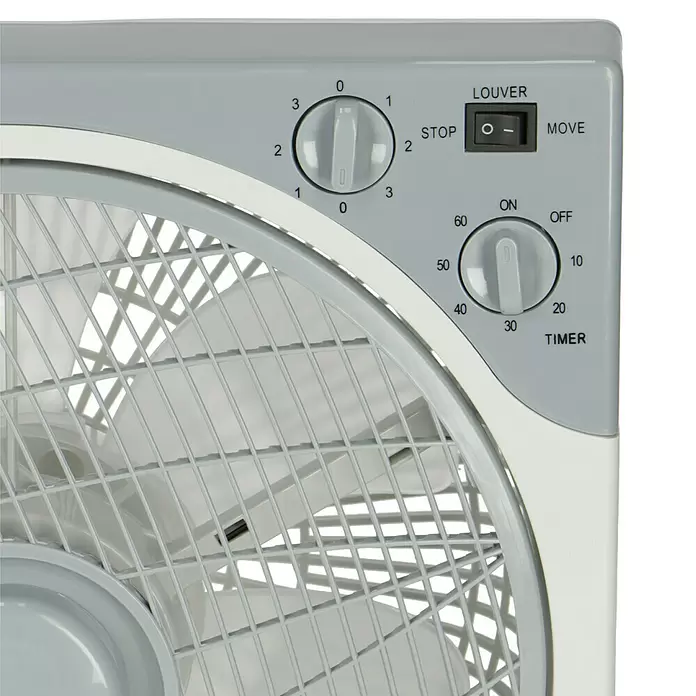 PR Klima Ventilador de suelo Box Fan - Blanco/gris, Plástico, 50 W - Primer plano