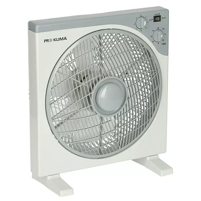 PR Klima Ventilador de suelo Box Fan - Blanco/gris, Plástico, 50 W - Vista angular