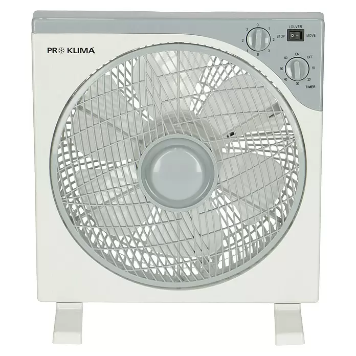 PR Klima Ventilador de suelo Box Fan - Blanco/gris, Plástico, 50 W - Vista frontal