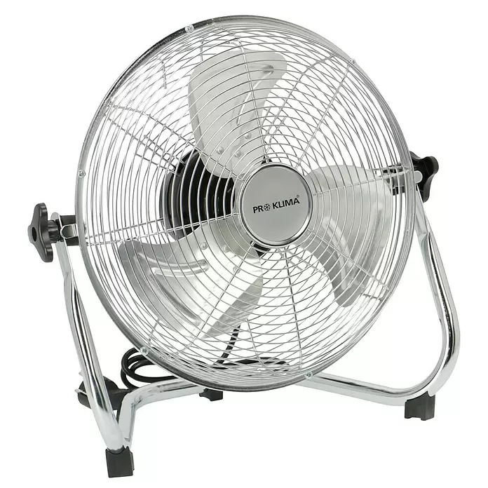 Proklima Bodenventilator - Silber, 30 cm, 40 W, 2.692,8 m³/h - Diagonale Ansicht