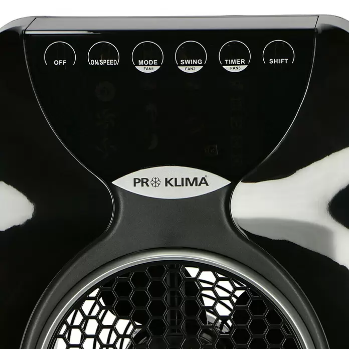 Proklima Turmventilator - Schwarz, Höhe: 112,4 cm, 90 W - Detailaufnahme