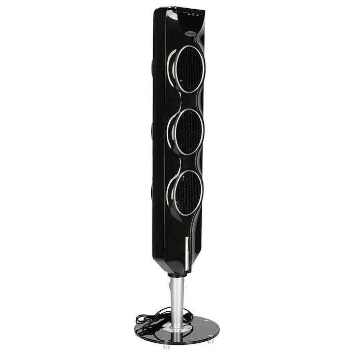Proklima Turmventilator - Schwarz, Höhe: 112,4 cm, 90 W - Diagonale Ansicht
