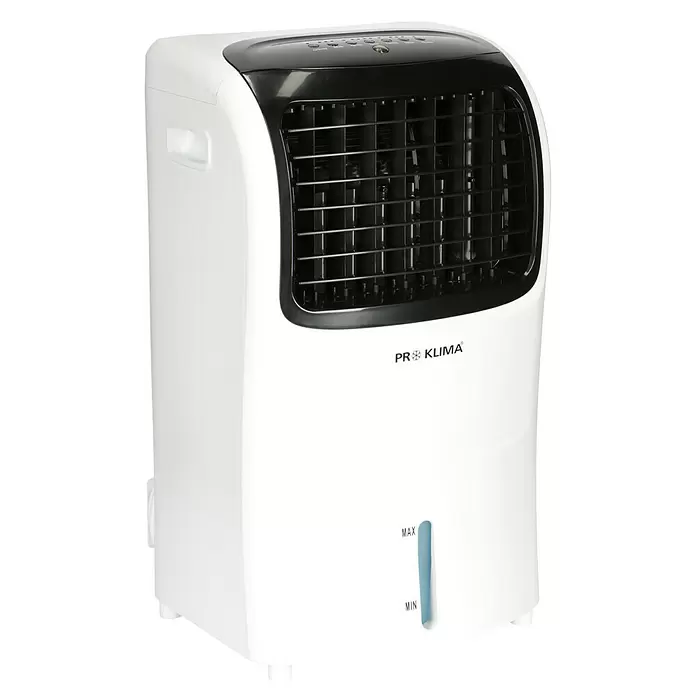 PR Klima Climatizador evaporativo 10 l - Blanco/Negro, Altura: 77 cm, 65 W, Con mando a distancia - Vista angular