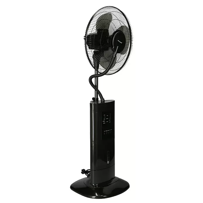 PR Klima Ventilador de pie con nebulizador - Negro, Altura: 126 cm, 100 W, 3.120 m³/h - Vista angular