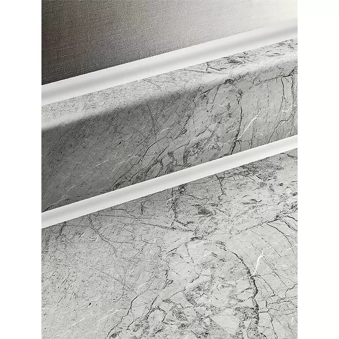 Resopal Wandabschlussprofil - Raja White, 63,5 cm - Detailaufnahme