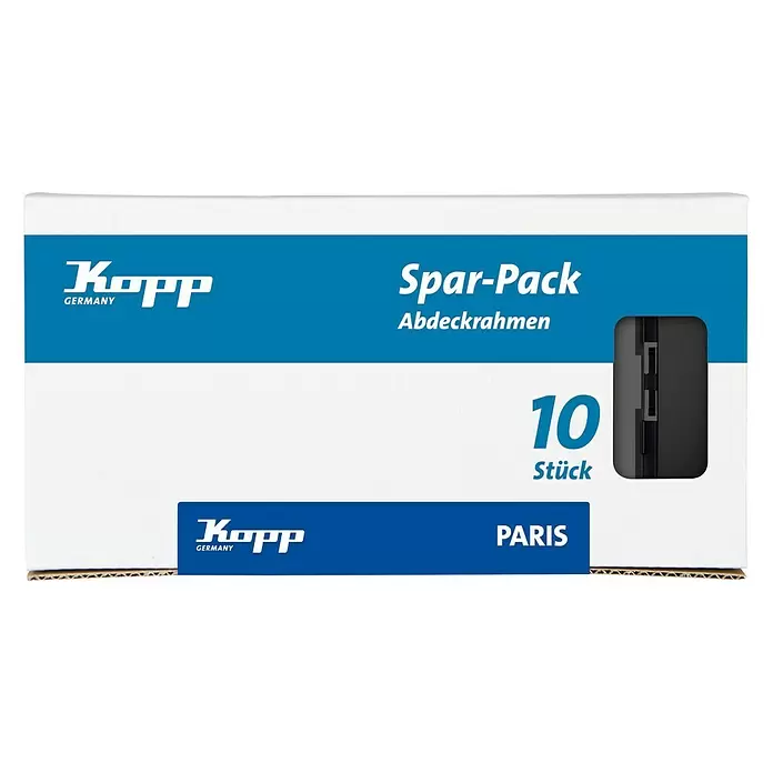 Kopp Paris Afdekraam 10-pack - Zwart, Enkelvoudig, Kunststof, Inbouw - Vooraanzicht