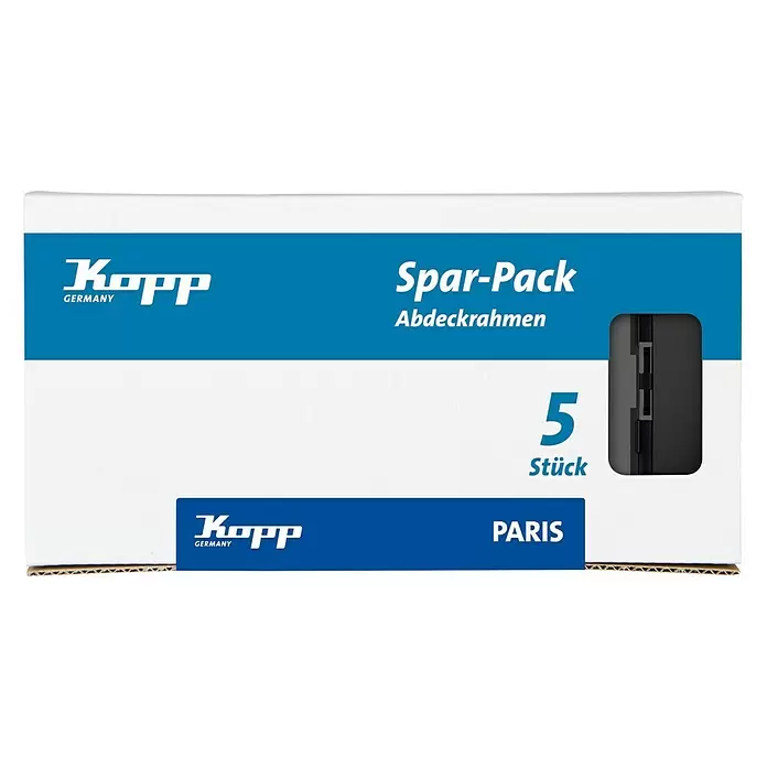 Kopp Paris Afdekraam 5-pack - Zwart, 2 voudig, Kunststof, Inbouw - Vooraanzicht