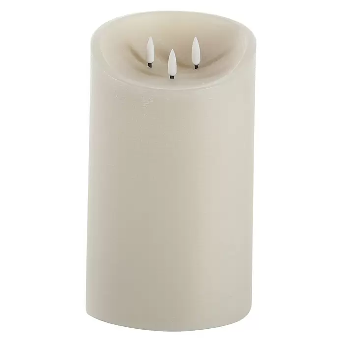 LED-Outdoor-Kerze Elephant - Ø x H: 15 x 25 cm, Creme, Echtwachs - Vorderansicht