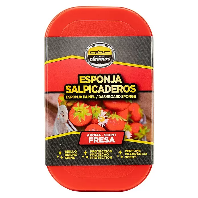 Esponja limpiadora para salpicaderos - Fresa - Vista superior
